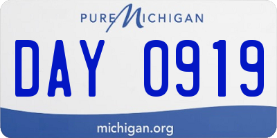 MI license plate DAY0919
