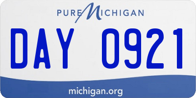 MI license plate DAY0921