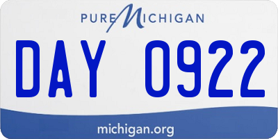 MI license plate DAY0922