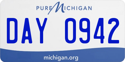 MI license plate DAY0942
