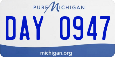 MI license plate DAY0947