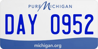 MI license plate DAY0952