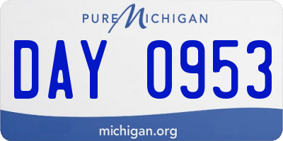 MI license plate DAY0953