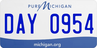 MI license plate DAY0954