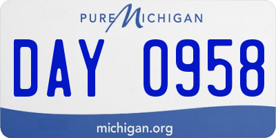 MI license plate DAY0958