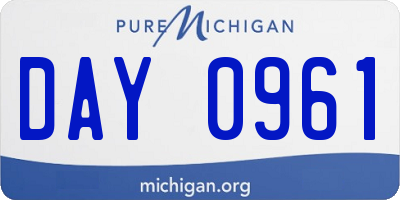 MI license plate DAY0961