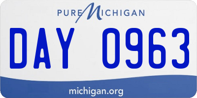 MI license plate DAY0963