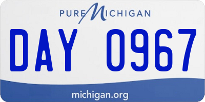 MI license plate DAY0967
