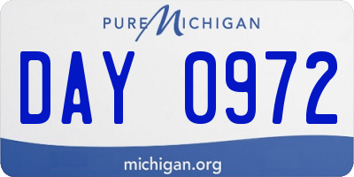 MI license plate DAY0972