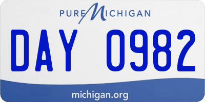 MI license plate DAY0982