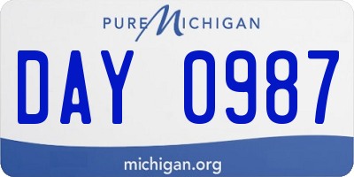 MI license plate DAY0987