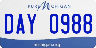 MI license plate DAY0988
