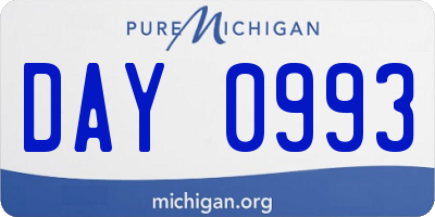 MI license plate DAY0993