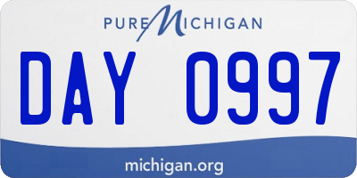 MI license plate DAY0997