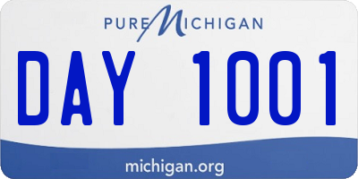 MI license plate DAY1001
