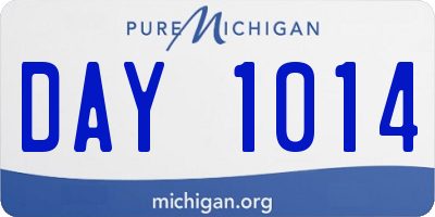 MI license plate DAY1014