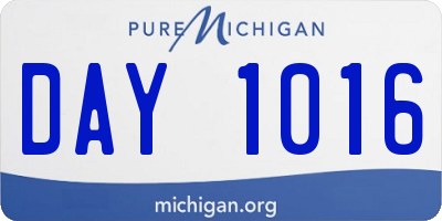 MI license plate DAY1016
