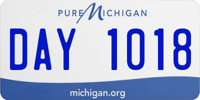 MI license plate DAY1018