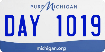 MI license plate DAY1019