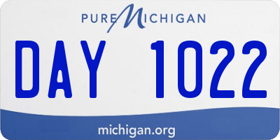 MI license plate DAY1022