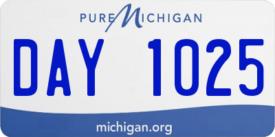 MI license plate DAY1025