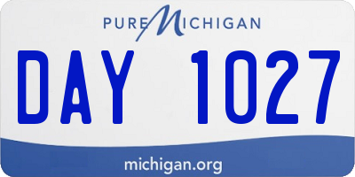 MI license plate DAY1027