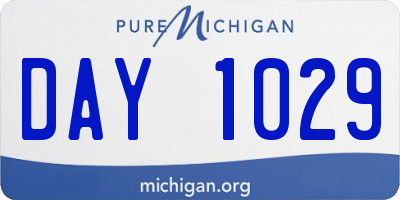 MI license plate DAY1029