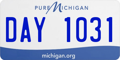 MI license plate DAY1031