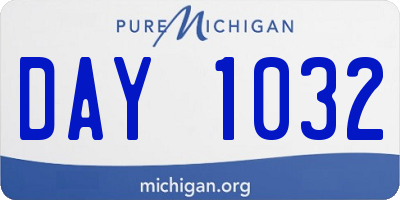 MI license plate DAY1032