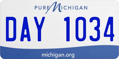 MI license plate DAY1034