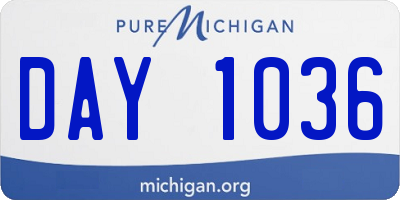 MI license plate DAY1036