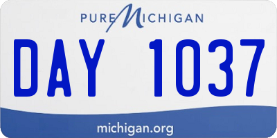 MI license plate DAY1037