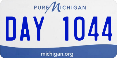 MI license plate DAY1044