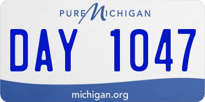 MI license plate DAY1047
