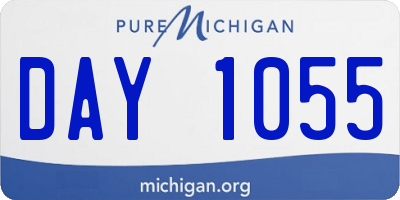 MI license plate DAY1055