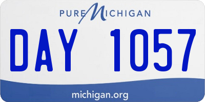 MI license plate DAY1057