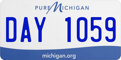MI license plate DAY1059
