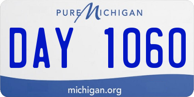 MI license plate DAY1060