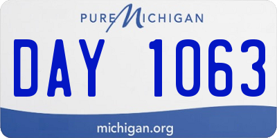 MI license plate DAY1063