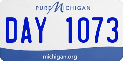 MI license plate DAY1073