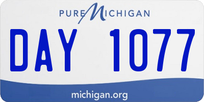 MI license plate DAY1077