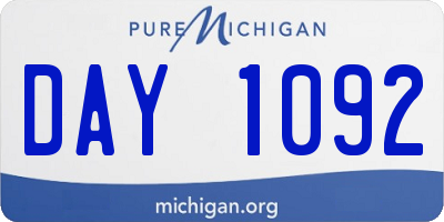 MI license plate DAY1092