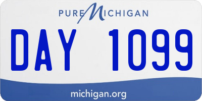 MI license plate DAY1099
