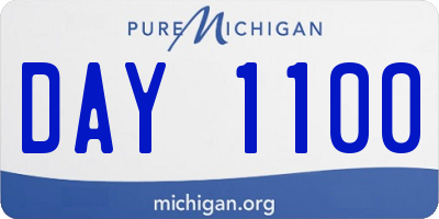 MI license plate DAY1100
