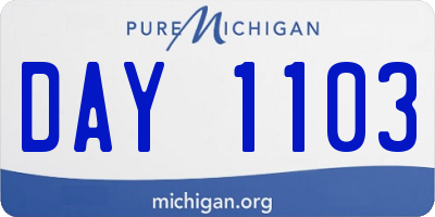 MI license plate DAY1103