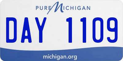 MI license plate DAY1109