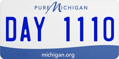 MI license plate DAY1110