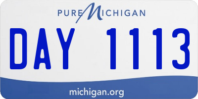 MI license plate DAY1113