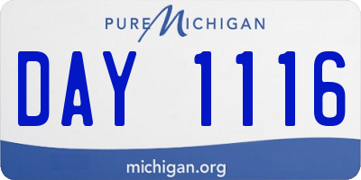 MI license plate DAY1116