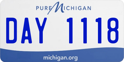 MI license plate DAY1118